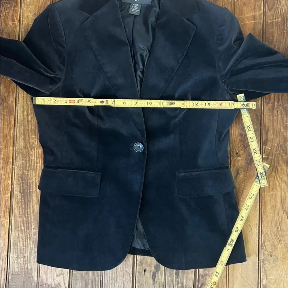 Banana Republic Y2K Women's blazer Dark gray short Velvet Blazer size 8